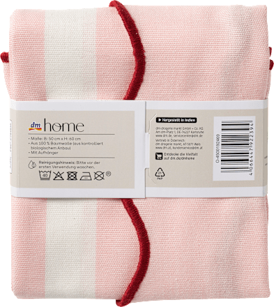 Geschirrtuch mit Wellenrand aus Baumwolle, gestreift/uni (50x60 cm) dm home