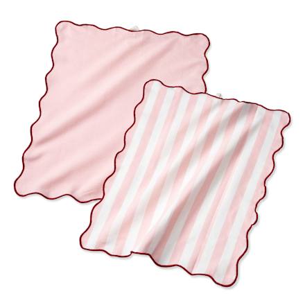 Geschirrtuch mit Wellenrand aus Baumwolle, gestreift/uni (50x60 cm) dm home