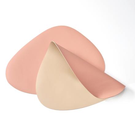 Platzset aus Kunstleder, wendbar, rosa/beige (45x36 cm) dm home