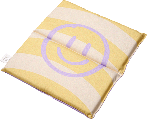 Sitzkissen faltbar OH HAPPY DAY, gelb/lila (32x32,5 cm) Vito & Joe