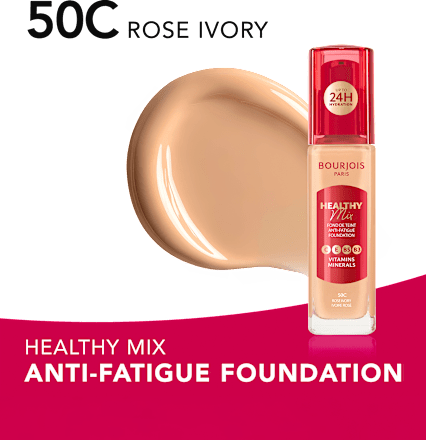 Tekući puder Healthy Mix Anti-Fatigue – 50C Rose Ivory BOURJOIS PARIS