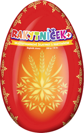Rakytníček+ multivitamínové želatinky Velikonoční vejce červené TEREZIA