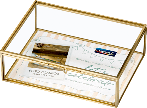 Fotobox aus Glas mit Metallrahmen Paradies