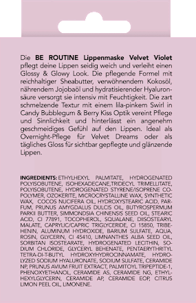 Lippenpflege Lippenmaske Velvet Violet BE ROUTINE