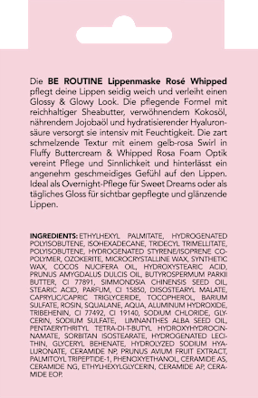 Lippenpflege Lippenmaske Rosé Whip BE ROUTINE
