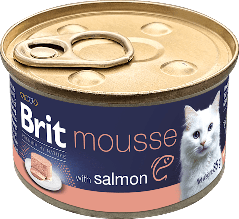 Krmivo pre mačky Premium By Nature care mousse s lososom Brit