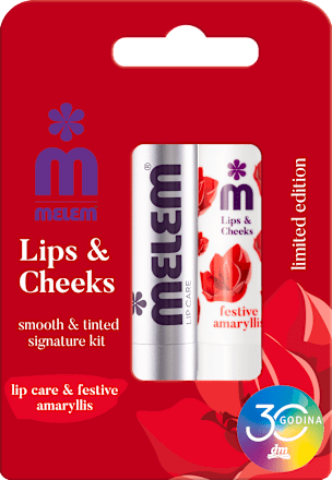Balzam za usne u stiku – lip care & festive amaryllis,   2 x 4,5 g  Melem