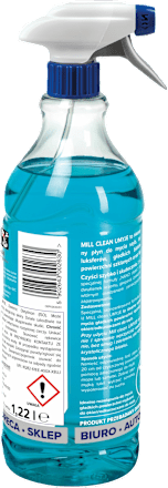 Płyn do szyb, luster, blatów, niebieski Umyje  mill clean
