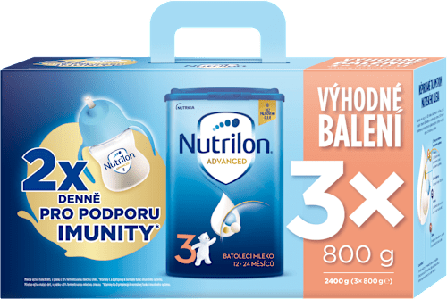 pokračovací mléčná kojenecká výživa 3 Advanced 12m, 3 x 800g Nutrilon