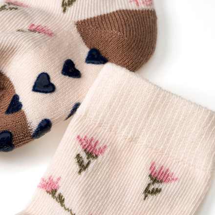 ABS Socken mit Blumen-Muster, beige, Gr. 18/19 ALANA