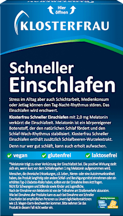 Schneller Einschlafen Melatonin 2,0 mg Tabletten 30 St Klosterfrau