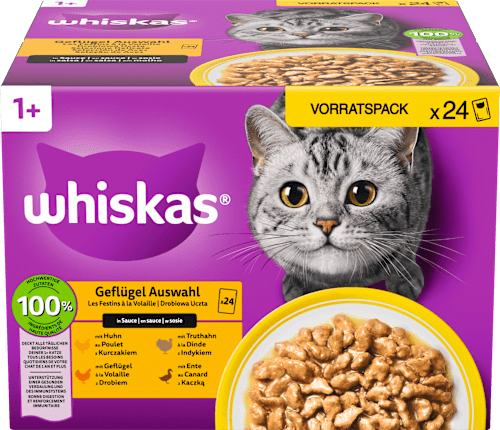 Nassfutter Katze Geflügel Auswahl in Sauce (24 x 85g) Whiskas