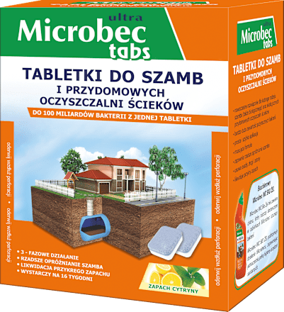 Tabletki do szamb i przydomowych oczyszczalni ścieków Microbec Ultra BROS