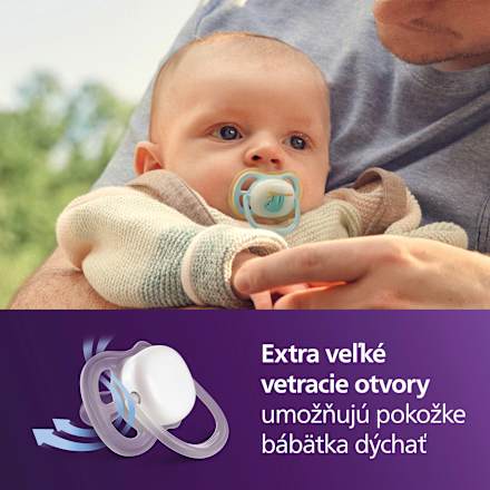 Nočné cumlíky ultra air Nighttime - dievča 0-6 m PHILIPS AVENT