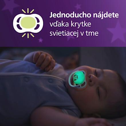 Nočné cumlíky ultra air Nighttime - dievča 0-6 m PHILIPS AVENT