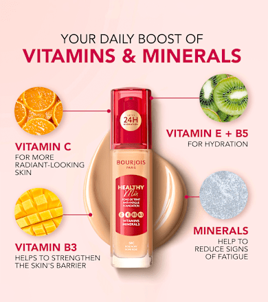 Tekući puder Healthy Mix Anti-Fatigue – 52.5C Rose Beige BOURJOIS PARIS