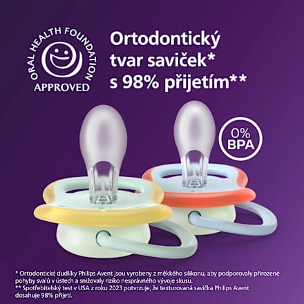 dudlík Ultra air night 0-6 m, motýl/housenka PHILIPS AVENT