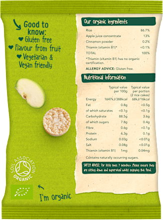 Rondele de orez&suc de mere ECO 7+ Organix