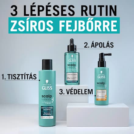 Mélytisztító sampon Scalp Balance, zsíros fejbőrre Schwarzkopf GLISS