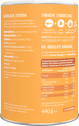 Protein Bowl Erdnuss Schokochips oatsome