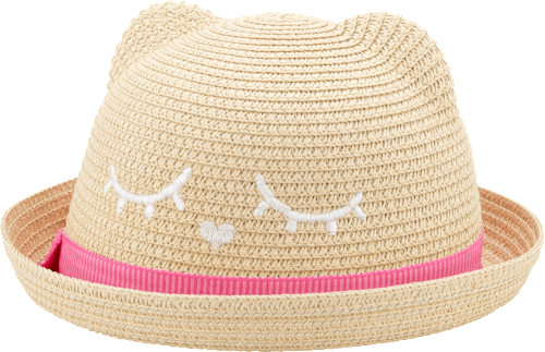 Strohhut Katze mit pinkem Band PURSET