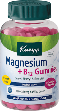 magnesium + B12 gummies s příchutí malina Kneipp