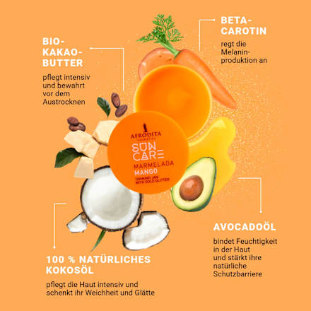 Selbstbräuner Bräunungsbeschleuniger-Creme Marmelada Mango Glittering AFRODITA