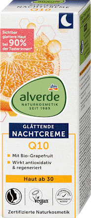 Noćna krema protiv bora s koenzimom Q10 i grejpom alverde NATURKOSMETIK