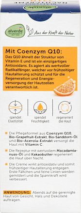 Noćna krema protiv bora s koenzimom Q10 i grejpom alverde NATURKOSMETIK