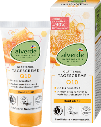 Q10 denní pleťový krém bio grapefruit & bio rakytník alverde NATURKOSMETIK