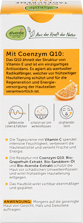 Q10 denní pleťový krém bio grapefruit & bio rakytník alverde NATURKOSMETIK