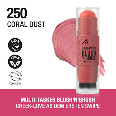 Multi-Tasker Rouge-Stick mit Pinsel 250 Coral Dust MANHATTAN Cosmetics