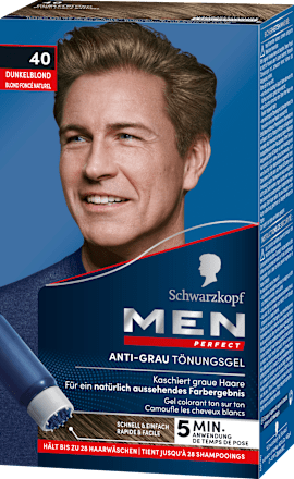 Anti-Grau Tönungs-Gel -Nr. 40 Dunkelblond Schwarzkopf Men Perfect