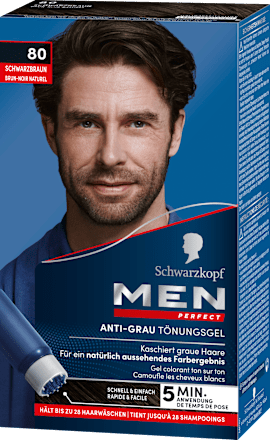 Anti-Grau Tönungs-Gel - Nr. 80 Natur Schwarzbraun Schwarzkopf Men Perfect