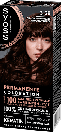 Haarfarbe Permanente Coloration 3_28 Dunkle Schokolade Syoss