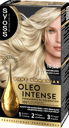 Haarfarbe Permanente Öl-Coloration 10_50 Helles Aschblond Syoss Oleo Intense