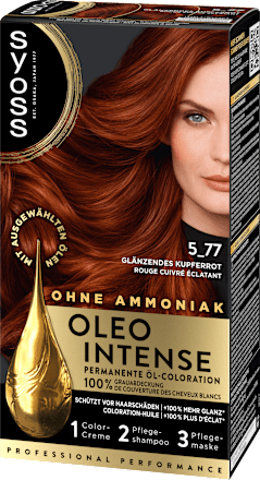 Haarfarbe Permanente Öl-Coloration 5_77 Glänzendes Kupferrot Syoss Oleo Intense