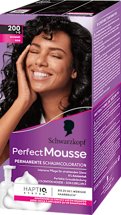 Schaumcoloration Permanent - Nr. 200 Schwarz Schwarzkopf Perfect Mousse