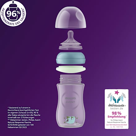 Babyflasche Natural nighttime, blau, 260 ml  PHILIPS AVENT