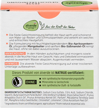 Feste Gesichtsreinigung Aprikose & Mango alverde NATURKOSMETIK