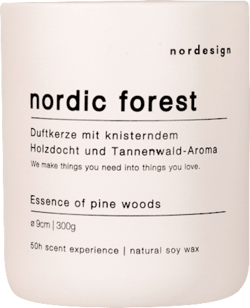 Duftkerze "nordic forest" mit Holzdocht (300 g) nordesign