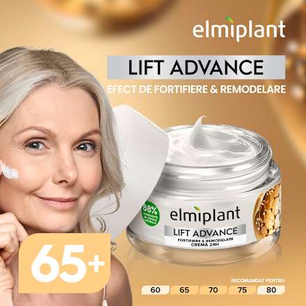 Cremă de față pentru fortifiere și remodelare 65+ Elmiplant