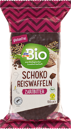 Bio puffasztott rizsszelet étcsokoládéval bevonva dmBio