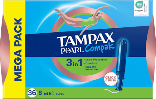 Pearl Compak tampony s aplikátorem, velikost Super Tampax