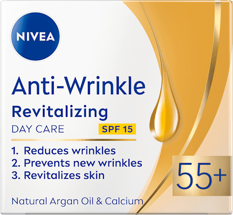 Dnevna krema proti gubam Anti-Wrinkle Revitalizing 55+, ZF 15 NIVEA