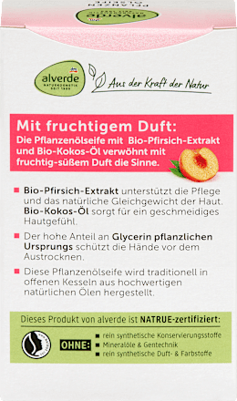 Növényi olajos szappan bio őszibarackkal alverde NATURKOSMETIK