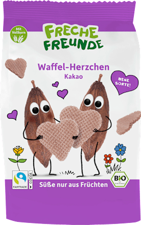Kindersnack Waffel-Herzchen Kakao ab 1 Jahr Freche Freunde