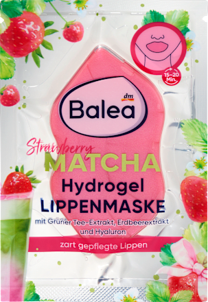 Hydrogel maska za usne s hijaluronom - matcha i jagoda Balea