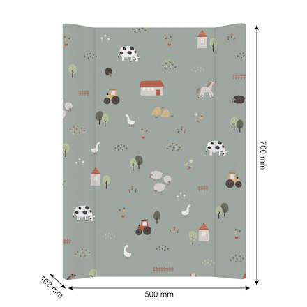 Wickelauflage grün, Motiv Bauernhof, 50 x 70 cm rotho babydesign