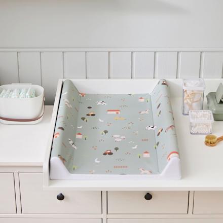 Wickelauflage grün, Motiv Bauernhof, 50 x 70 cm rotho babydesign